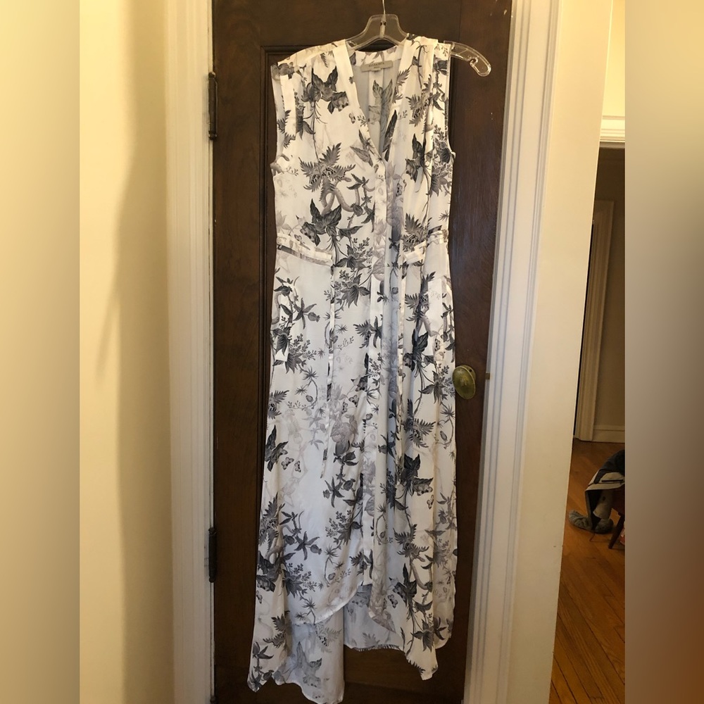 All Saints sleeveless shirtdress in a beautiful black and white print